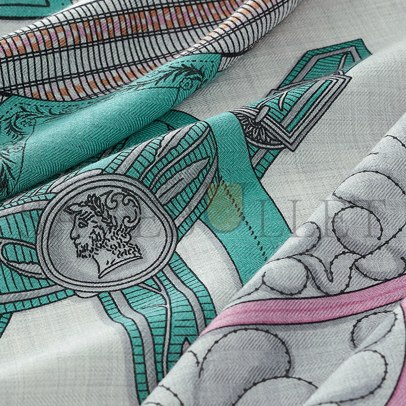 HERMES LETTRES EQUESTRES SHAWL 140 H244039S 12 (137*136cm)